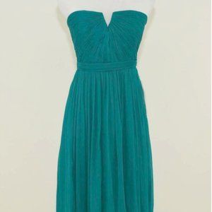 J.Crew Nadia Silk Chiffon Dress - Emerald Green